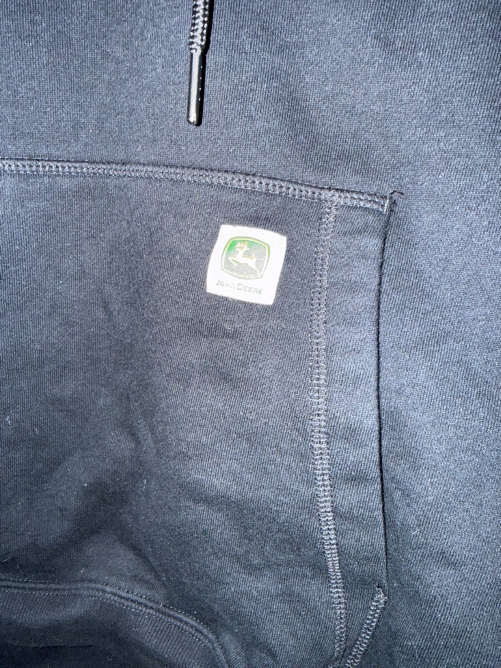 John Deere Black Zip-Up Hooded Sweatshirt with Green Logo - Picture 6 of 10